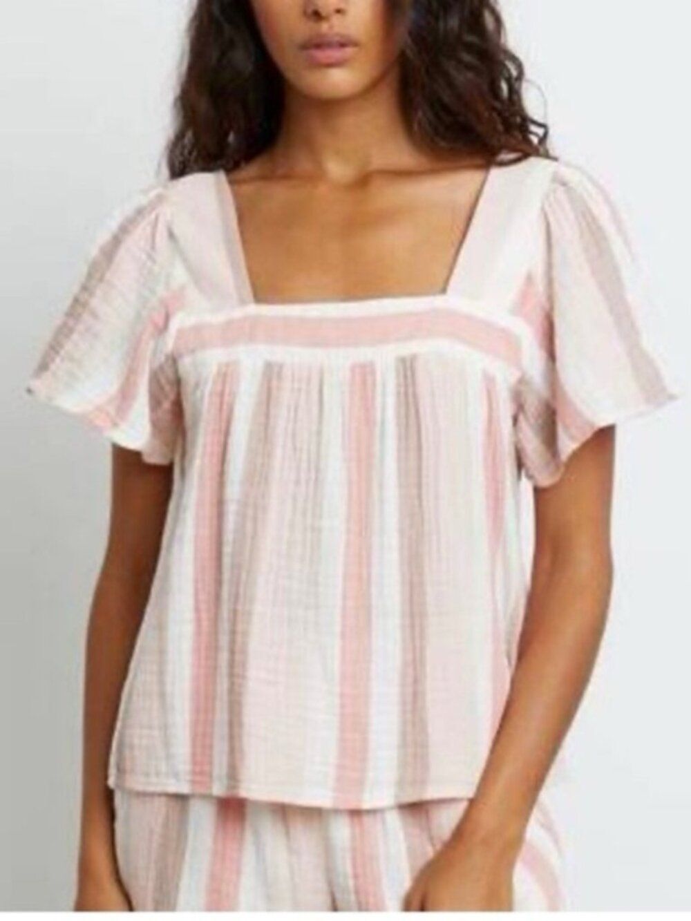 Rails Savon Cheyanne Pink Stripe Gauzy Cotton Short Set Size Medium